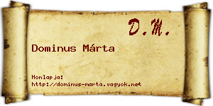 Dominus Márta névjegykártya