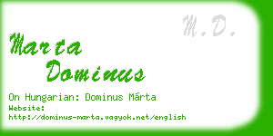 marta dominus business card